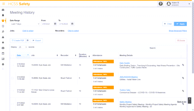 document toolbox talks