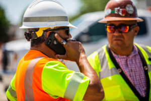 foreman talking on the phone